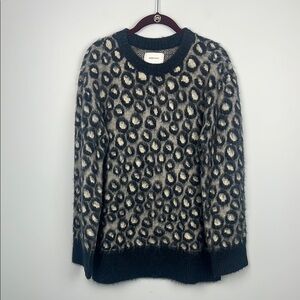 Current/ Elliot oversized 1/ small crewneck animal print cozy sweater